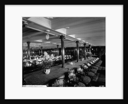 First Class Dining Saloon on the 'Saxonia' (1900) by Bedford Lemere & Co.