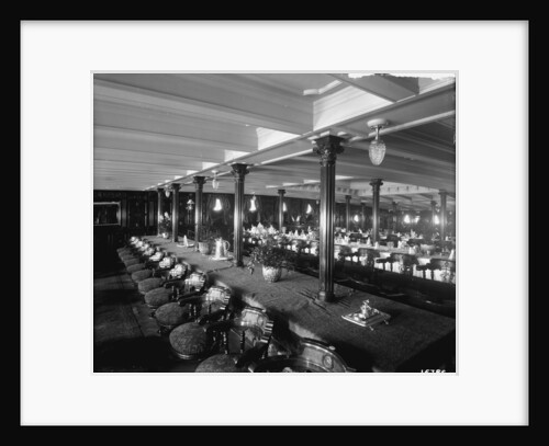 First Class Dining Saloon on the 'Saxonia' (1900) by Bedford Lemere & Co.