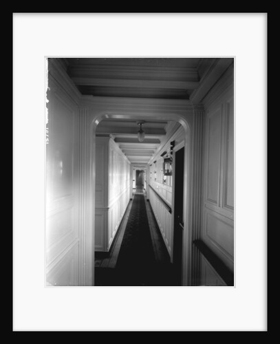 Corridor to the First Class Ladies' Room on the 'Saxonia' (1900) by Bedford Lemere & Co.