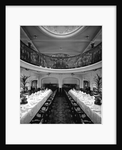 First Class Dining Saloon on the 'Balmoral Castle' (1910) by Bedford Lemere & Co.