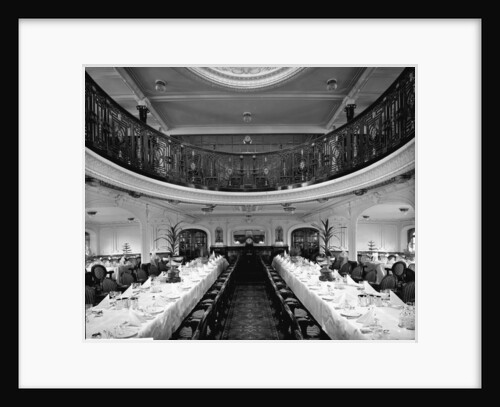 First Class Dining Saloon on the 'Balmoral Castle' (1910) by Bedford Lemere & Co.