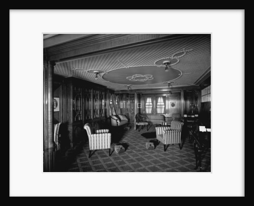 First Class Library on the 'Balmoral Castle' (1910) by Bedford Lemere & Co.