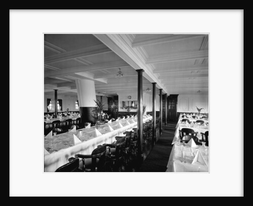 Second Class Dining Saloon on the 'Balmoral Castle' (1910) by Bedford Lemere & Co.