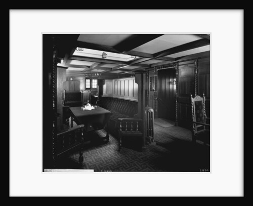 First Class Smoking Room on the 'Highland Brae' (1910) by Bedford Lemere & Co.