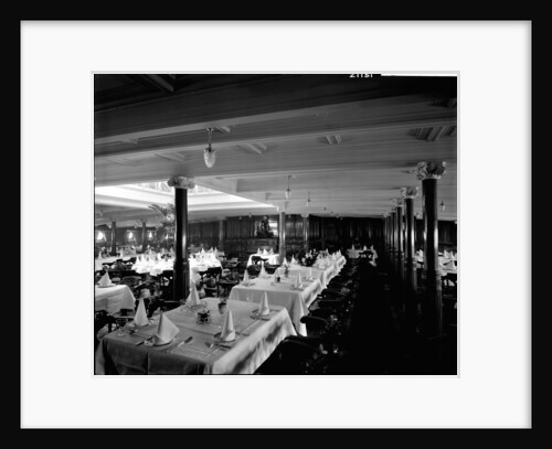 First Class Dining Saloon on the 'Ivernia' (1900) by Bedford Lemere & Co.