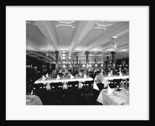First Class Dining Saloon on the 'Saxonia' (1900) by Bedford Lemere & Co.