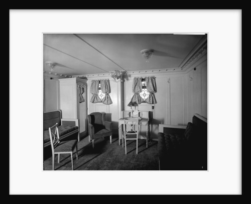 First Class cabin de luxe on the 'Royal George' (1907) by Bedford Lemere & Co.