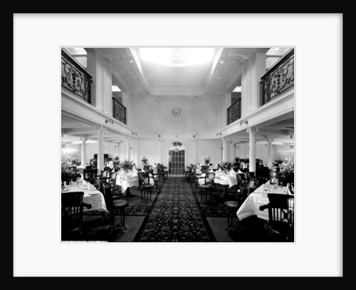 First Class Dining Saloon on the 'Orama' (1911) by Bedford Lemere & Co.