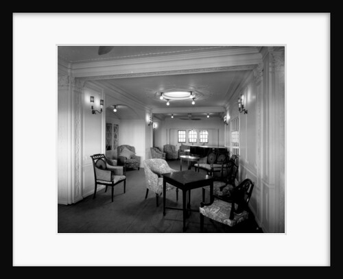 First Class Writing Room and Library on the 'Orama' (1911) by Bedford Lemere & Co.