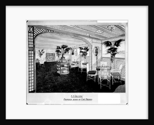 Proposed design of the First Class 'Cafe Parisien' on the 'Olympic' (1911) by Bedford Lemere & Co.