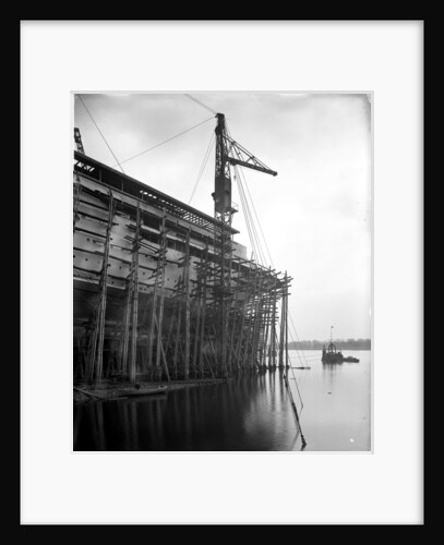 The passenger liner 'Aquitania' (1914) on the stocks by Bedford Lemere & Co.