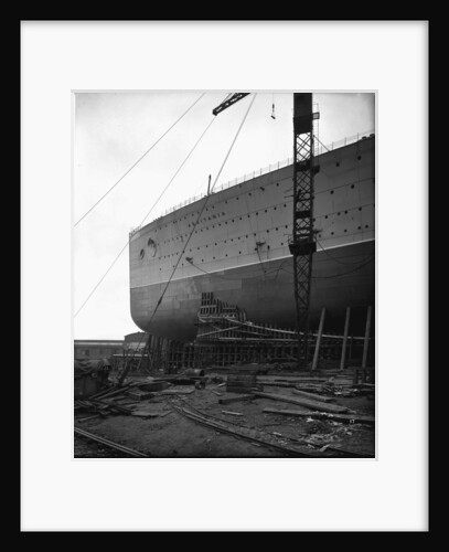 Fore part of the 'Aquitania' (1914) on the stocks by Bedford Lemere & Co.