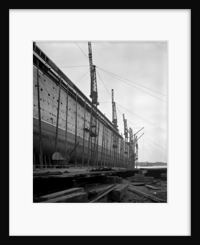 Amidship part of the 'Aquitania' (1914) on the stocks by Bedford Lemere & Co.