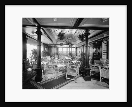 The First Class Verandah Cafe, 'Mauretania' (1907) by Bedford Lemere & Co.