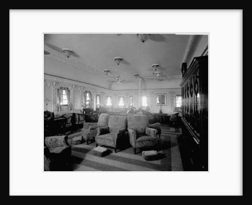 First Class Reading Room on the 'Llandovery Castle' (1914) by Bedford Lemere & Co.