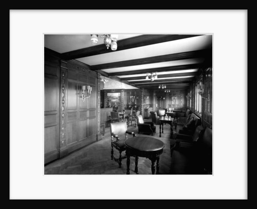 First Class Smoking Room on the 'Orduna' (1914) by Bedford Lemere & Co.