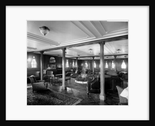 First Class Lounge on the 'Orduna' (1914) by Bedford Lemere & Co.