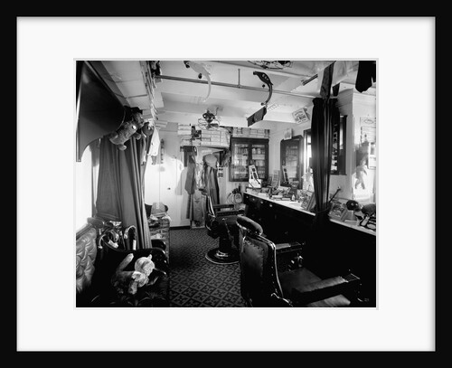 Barber's Shop on the 'Orduna' (1914) by Bedford Lemere & Co.