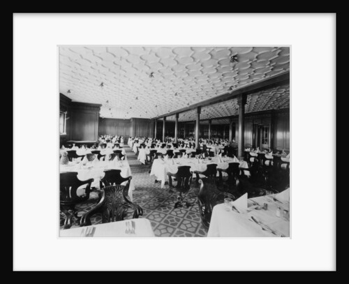 Second Class Dining Saloon on the 'Olympic' (1911) by Bedford Lemere & Co.