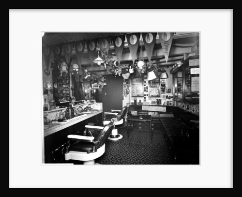 Second Class Barber's Shop on the 'Olympic' (1911) by Bedford Lemere & Co.