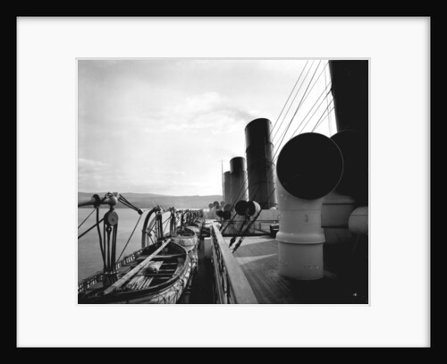 View from the Flying Bridge on the 'Aquitania' (1914) by Bedford Lemere & Co.