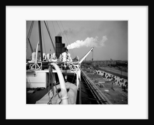 View from the Docking Bridge on the 'Aquitania' (1914) by Bedford Lemere & Co.