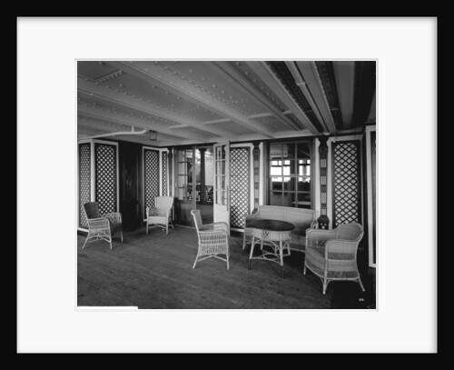 First Class Garden Lounge on the 'Aquitania' (1914) by Bedford Lemere & Co.