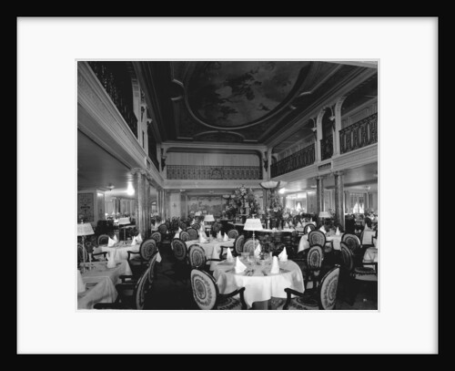 First Class Dining Saloon on the 'Aquitania' (1914) by Bedford Lemere & Co.