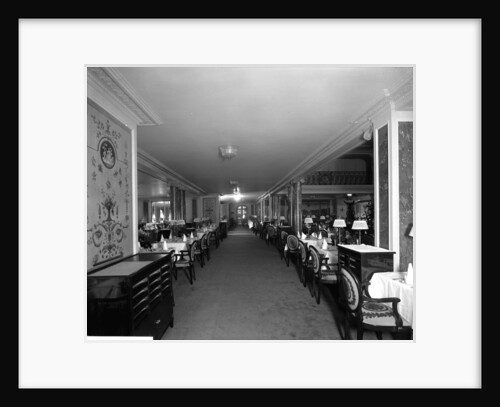 First Class Dining Saloon on the 'Aquitania' (1914) by Bedford Lemere & Co.