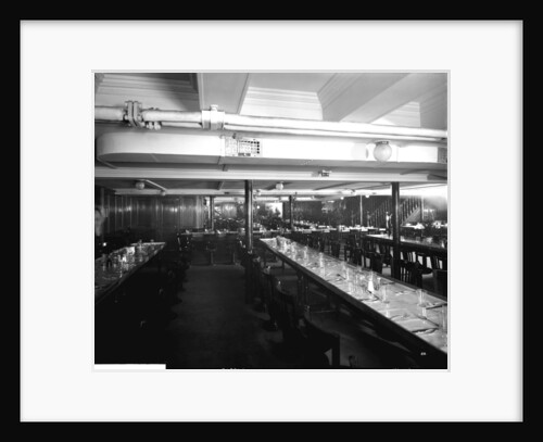 Third Class Dining Saloon on the 'Aquitania' (1914) by Bedford Lemere & Co.
