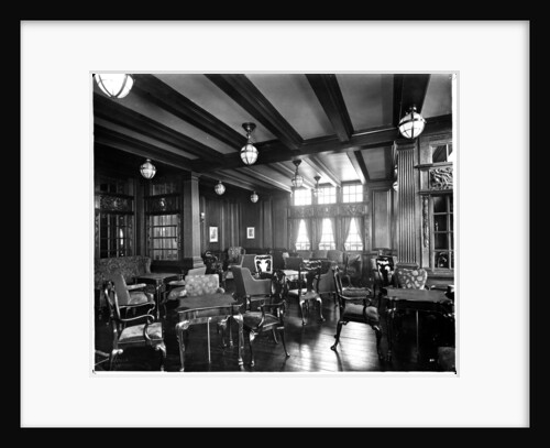 First Class Smoking Room on the 'Aquitania' (1914) by Bedford Lemere & Co.