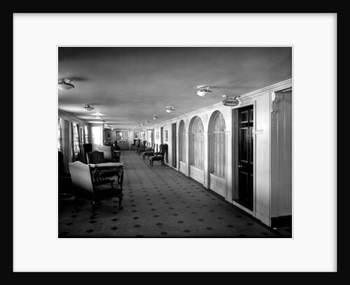 Long Gallery on the 'Aquitania' (1914) by Bedford Lemere & Co.