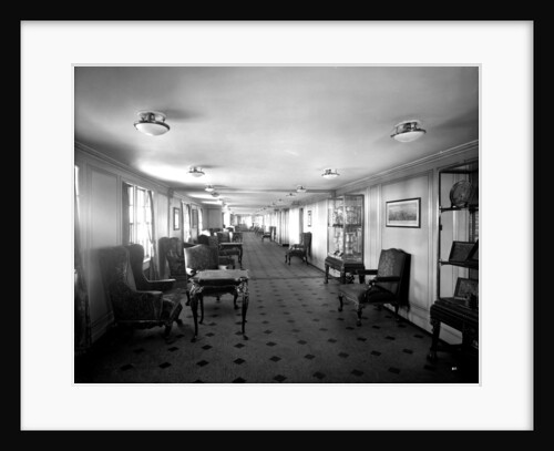 Long Gallery on the 'Aquitania' (1914) by Bedford Lemere & Co.
