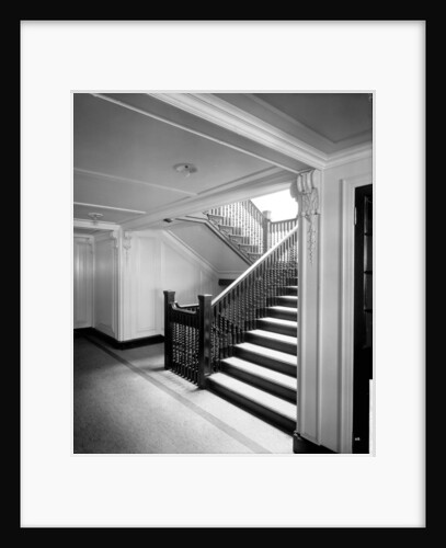 First Class Secondary Staircase on the 'Aquitania' (1914) by Bedford Lemere & Co.