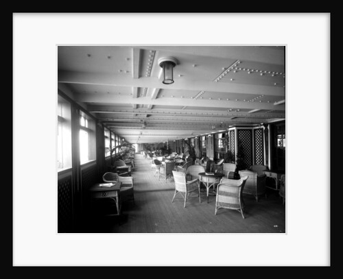 First Class Garden Lounge on the 'Aquitania' (1914) by Bedford Lemere & Co.