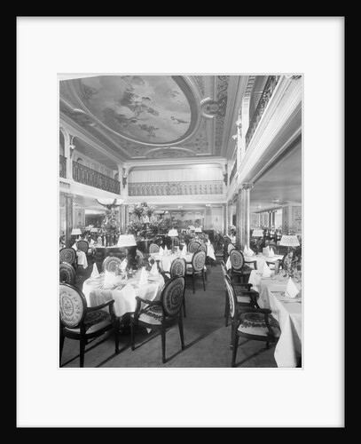 First Class Dining Saloon on the 'Aquitania' (1914) by Bedford Lemere & Co.