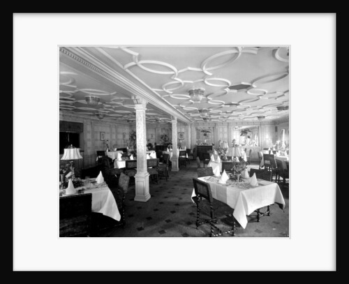 First Class Grill Room on the 'Aquitania' (1914) by Bedford Lemere & Co.