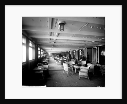First Class Garden Lounge on the 'Aquitania' (1914) by Bedford Lemere & Co.