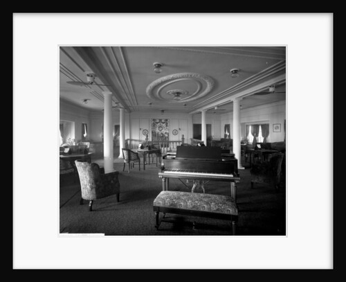Cabin Class Lounge on the 'Metagama' (1915) by Bedford Lemere & Co.