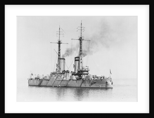 Battleship 'Bandrei Pervoswanni' (Ru, 1906) at anchor, possibly in the Portland area by unknown