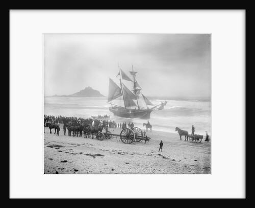 Jeune Hortense aground on the beach at Mounts Bay by Gibson & Sons of Scilly