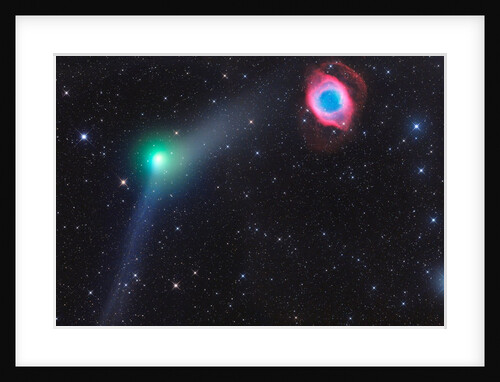 Encounter of Comet and Planetary Nebula by Gerald Rhemann