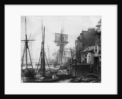 Black Eagle Wharf with the schooner Express of Alnmouth. Wapping, London. by unknown
