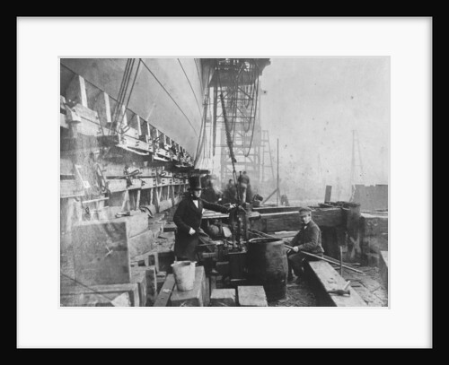 View of Brunel's 'Great Eastern' prior to her 1858 launch by unknown