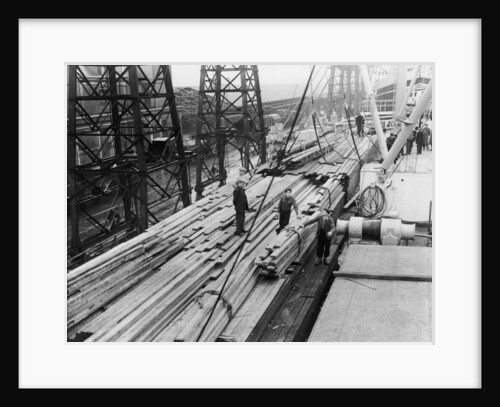 Wood unloaded from the Pacific Reliance (1951) by unknown