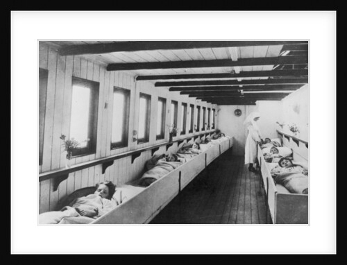 Upper hospital deck of the 'Geneva Cross' (1894) ambulance ship by unknown