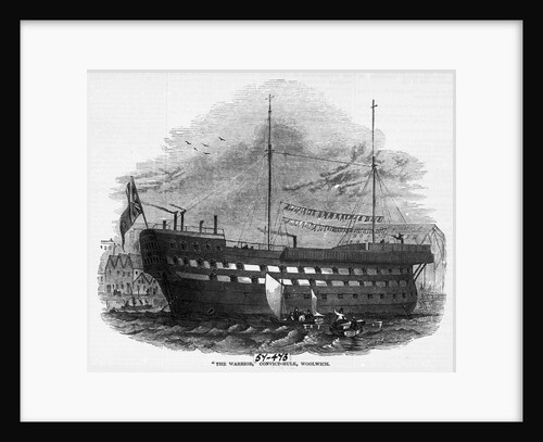 The hulk 'Warrior' (1781) anchored off Woolwich by unknown