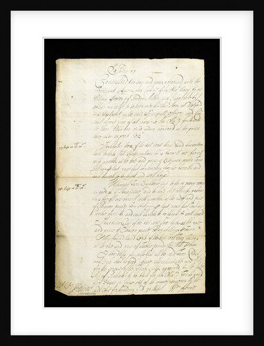 A 1678 contract from Woolwich Dockyard by unknown