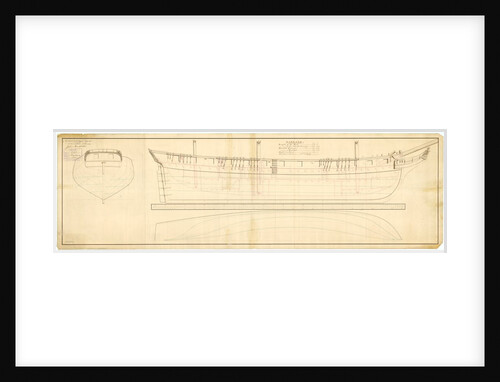 Lines & Profile plan for 'Garland' (1800) by Unknown