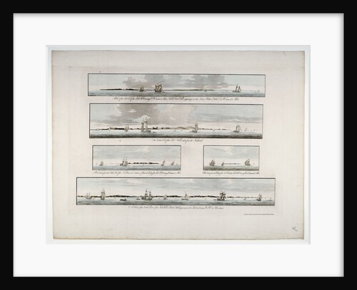 Chart entitled 'Five distant views of the Isle of Sable' by Des Barres, 1776 by Joseph Frederick Wallet Des Barres